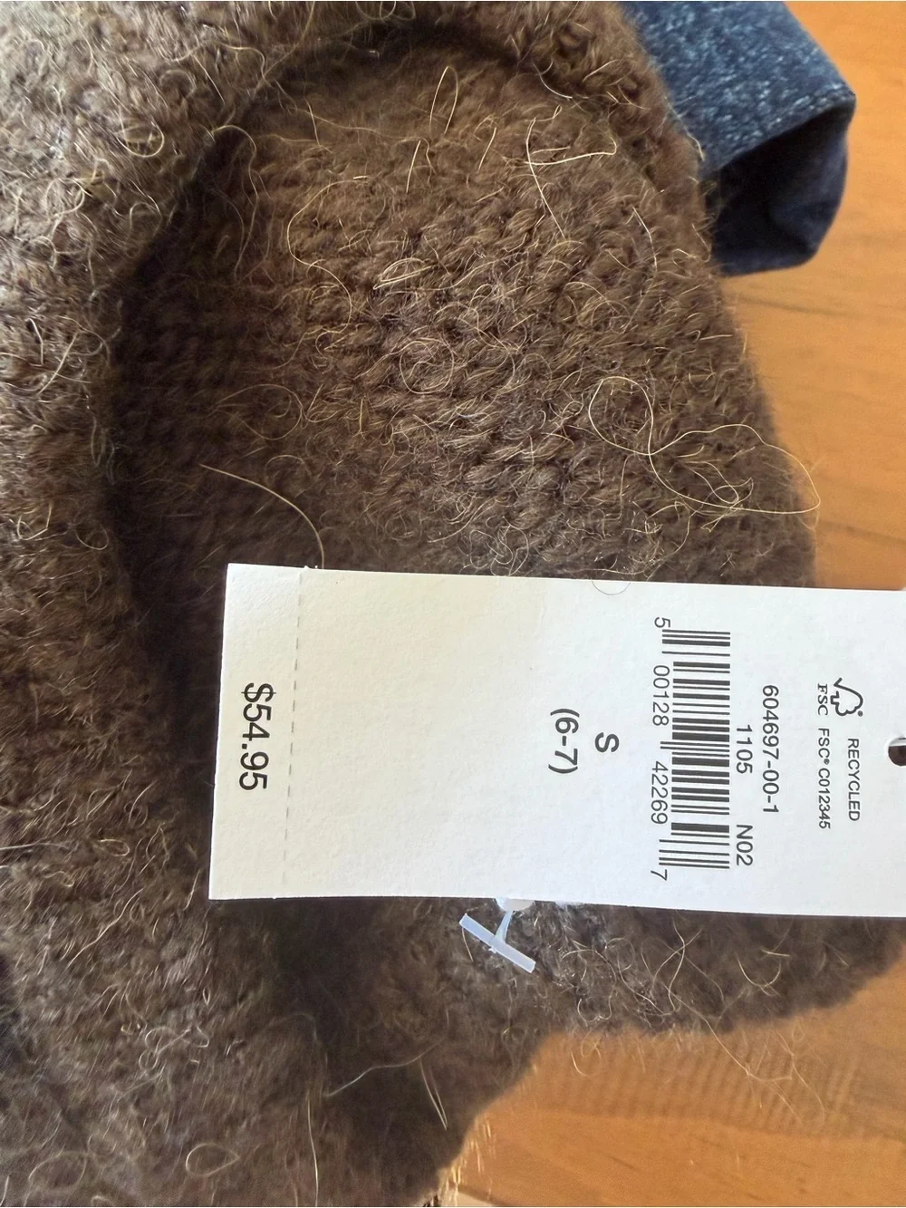 Gap Kids Argyle Sweater Brown Gray Fuzzy Pullover Size S 6-7 NWT